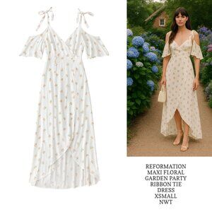REFORMATION MAXI CUT OUT ROMANTIC FLORAL MAXI‎ DRESS XSMALL 0 NWT